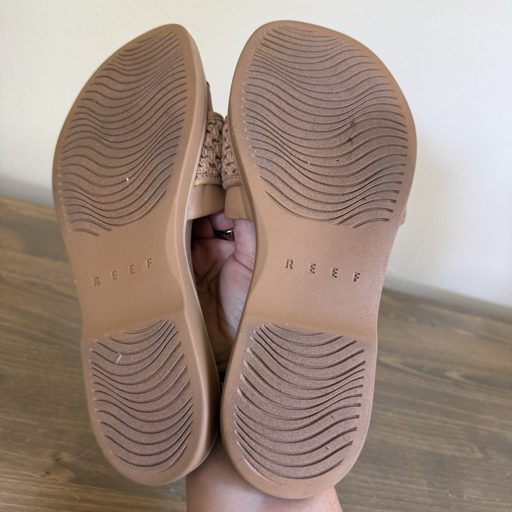 Reef Women's 8 Natural Textile Beige Sunny Emma Comfort Slide Sandals - Picture 11 of 11